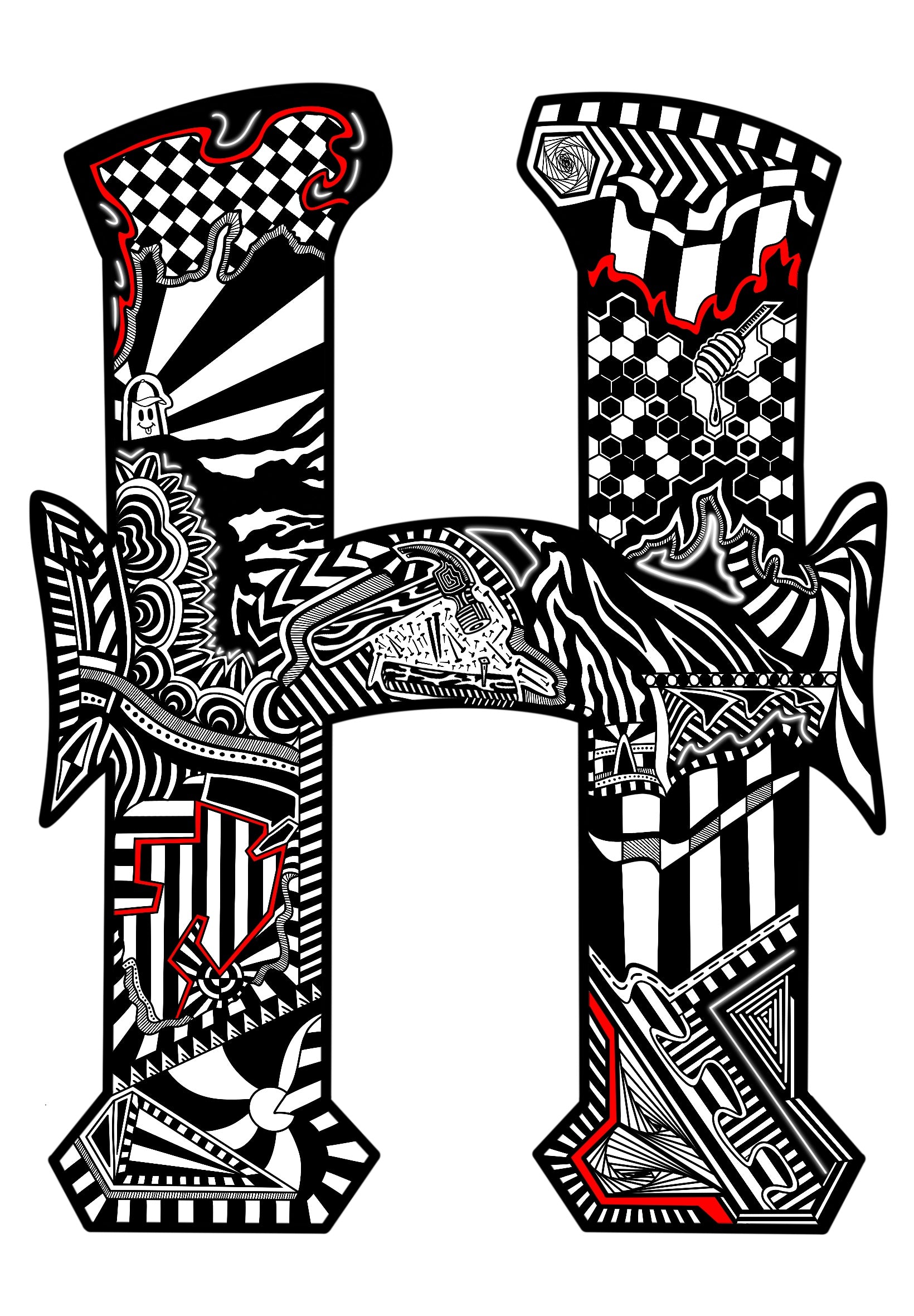 Letter H- Graphic Print