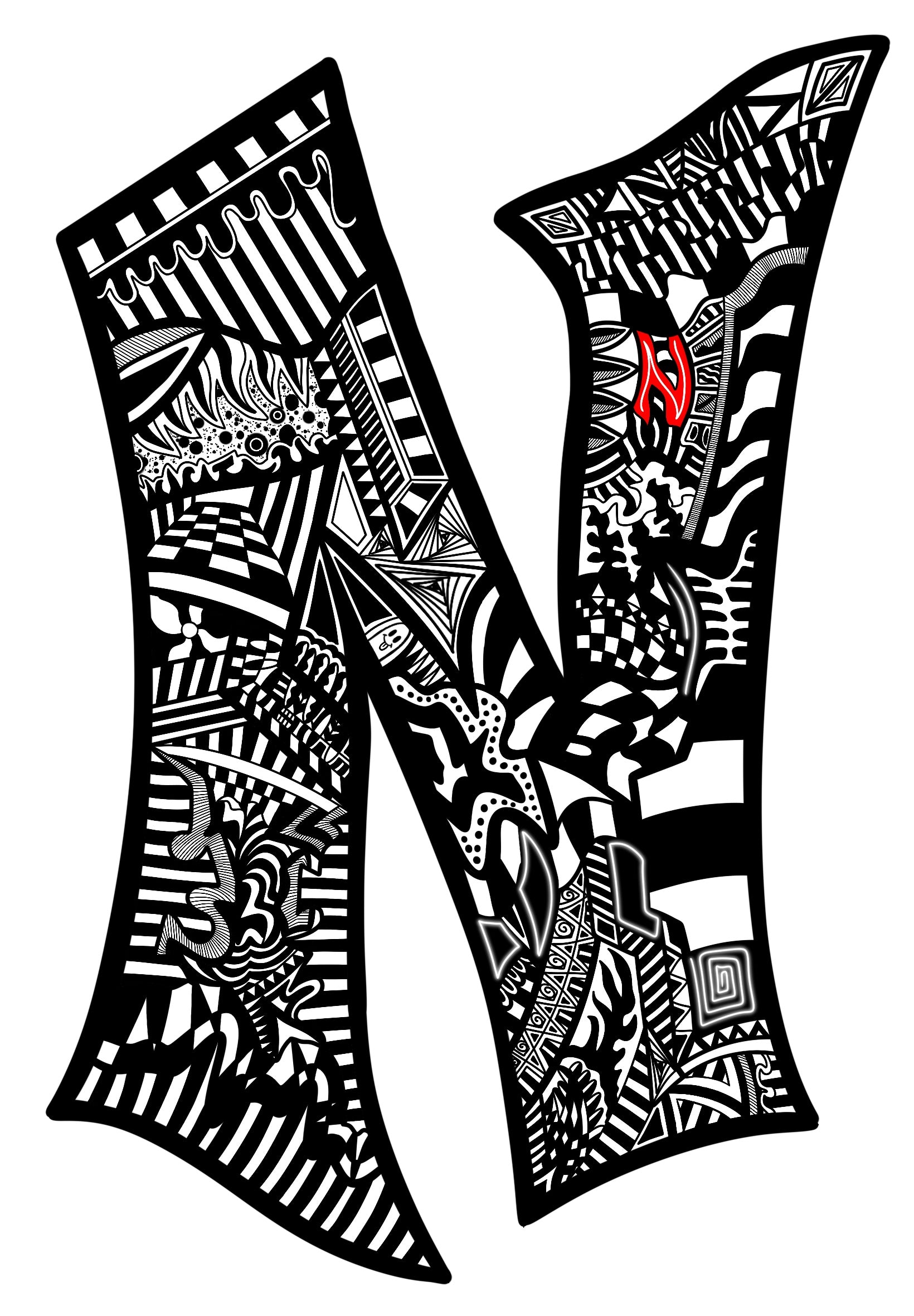 Letter N - Graphic Print